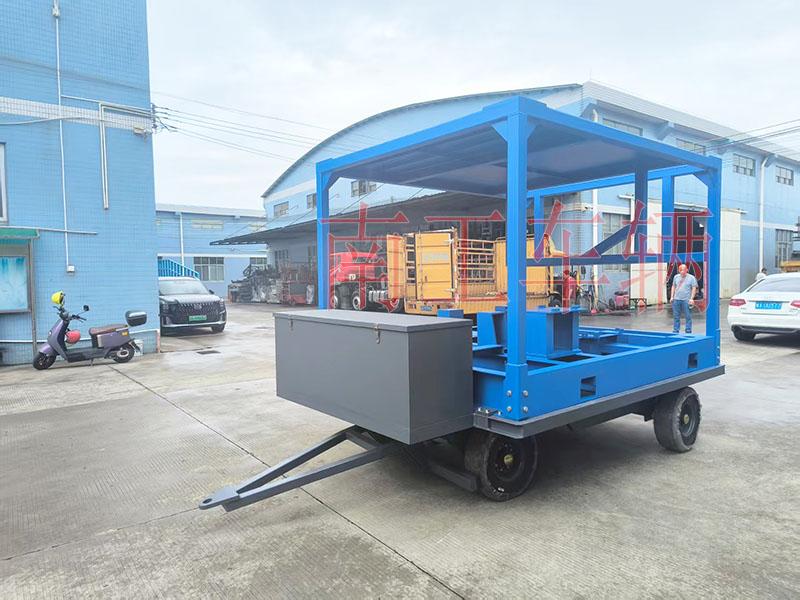 5吨牵引式移动发电机舱平板工具拖车